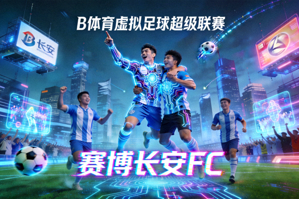 B体育虚拟足球超级联赛精彩进球瞬间 - 赛博长安FC球员庆祝绝杀